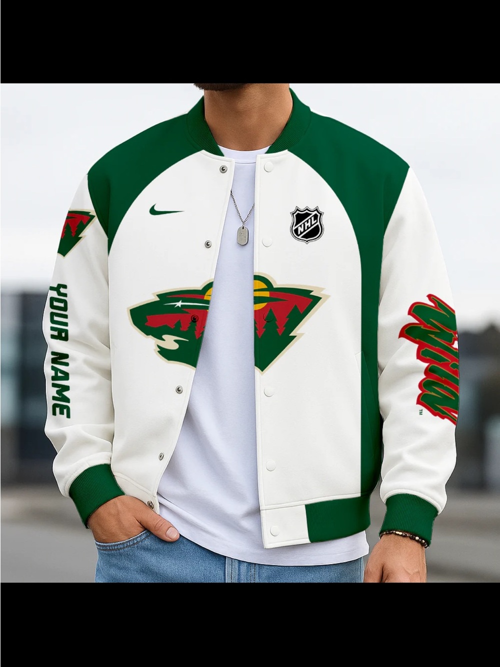 New! Minnesota Wild Bomber/Varsity Jacket